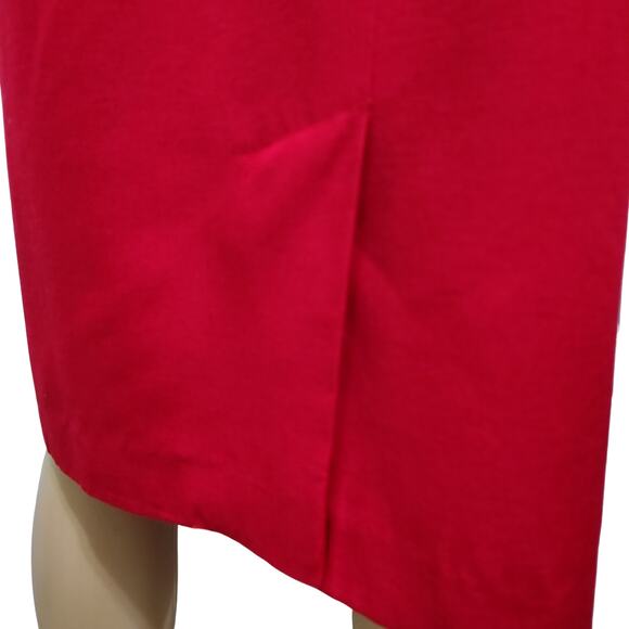 1980s Red Long Sleeves Sheath Midi Dress Willy's New York Co Size 18 - Picture 8 of 12